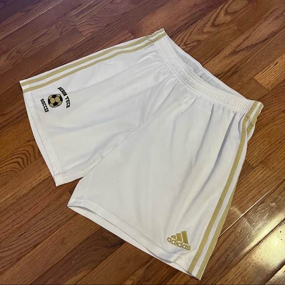 white and gold adidas shorts - Picture 3 of 4